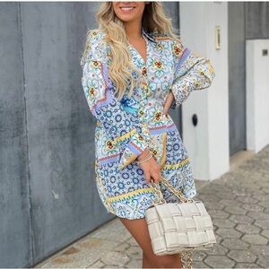Zara patchwork shirt dress